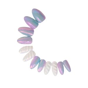 HELIOS Artificial Fakenails Long style rainbow ombre Press On Nails Wearing Removal False Nails