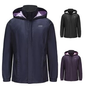 OEM Custom Women Rain clothing Windproof Breathable Waterproof Jacket Lady's Spring Windbreaker Outdoor Jacket with hoodies