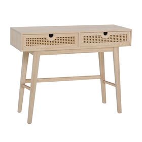 Living room furniture rattan wooden console table natural rattan hallway table modern