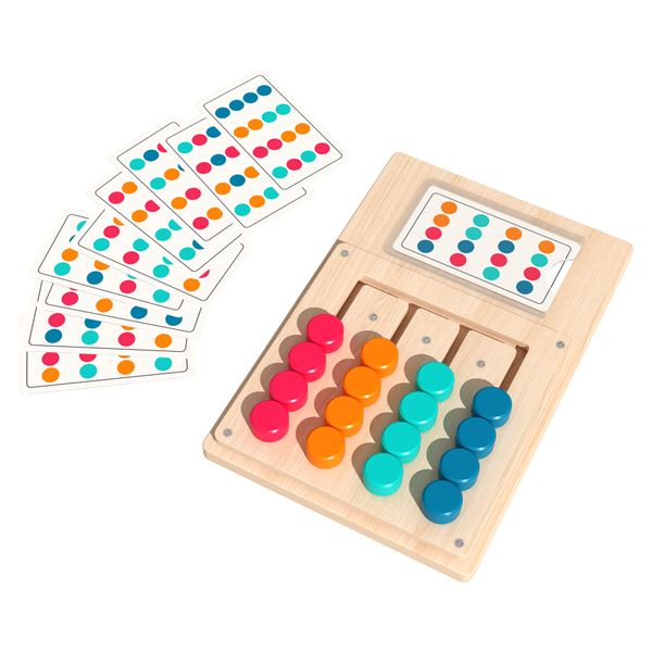 Wooden advanced four-color chess game children's logical thinking training early education multi-functional educational toys