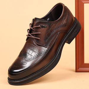 new fashionable man dress cow leather shoes men's top grade cowhide vintage style shoes for men formal comfortable shoe