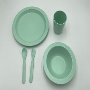 New Bpa Free Baby Plastic Tableware Feeding Set Dinner Bowls Cup Plate Set For Kids
