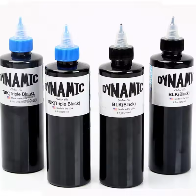 Yiwu Xinyun Dyeing Trading Co., Ltd. 2023 Hot Sale Original Dynamic TBK 8 oz triple black color tattoo ink 240ml