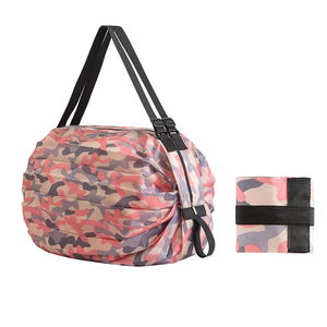 Wholesale Large Reusable Foldable Portable Shopping Bags One-Shoulder Washable Travel Handbag Custom Eco Picnic Grocery Tote Bag