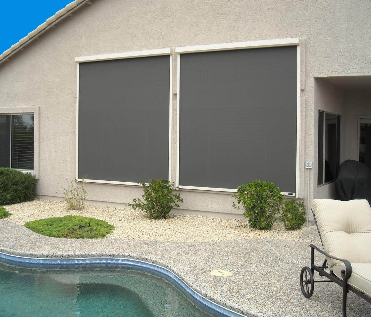 Ningbo Jiayuan Window Coverings Co., Ltd. Waterproof Zipper Shades Wave Shade For Patio Blinds Outdoor Horizontal Smart Zip Track Blinds Automatic External Sun Blinds