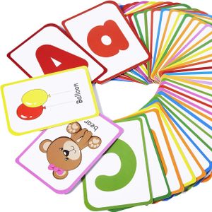 custom printed cards Teach Toddler ABC Letters & Words, 52 Double-Sided Cards - Preschool Learning Alphabet Flash Cards for Kids