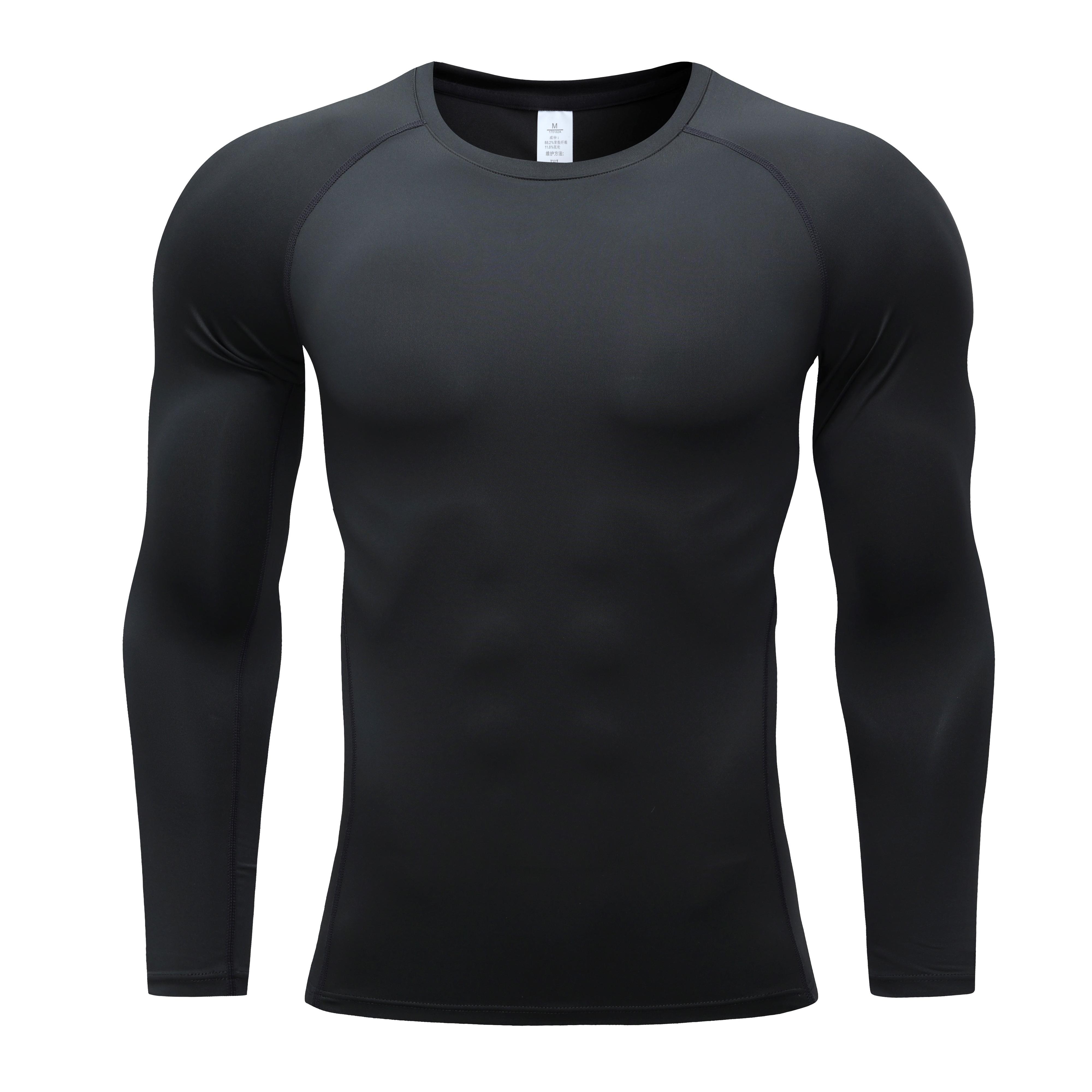 Men Athletic Workout Shirt Water Sports Rash Guard Base Layer Long Sleeve Compression Shirts and Pants 2 in 1 Set
