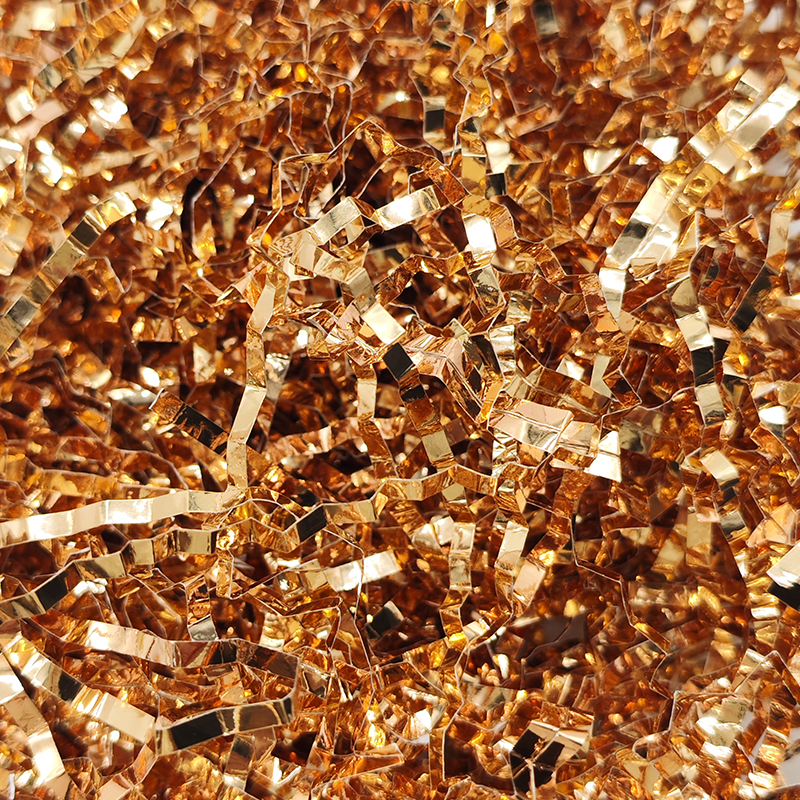 Champaign gold Packaging Confetti Filling Shred Paper For Gift Box Basket Filler Paper Crinkle Cut Shredded Paper