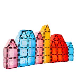 Poddypony customize Magnet Tiles Set 36pcs 48pcs 60 PCS Building Blocks Set Preschool Birthday Gifts Toy for Kids Boys Girls