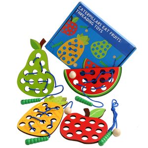 Wooden Toys Montessori Early Education Multifunctional Threading BoardToddlers Wooden Lacing Toy