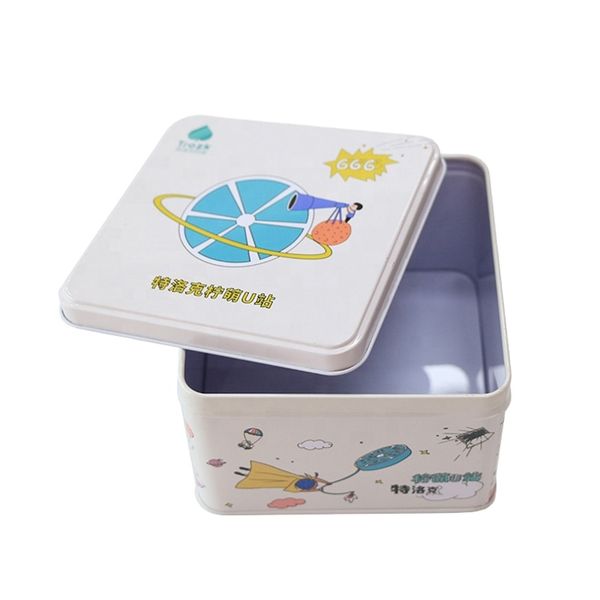 Source Factory Wholesale Custom Designs Metal Square Tin Box Container Gift Box Tin Packing Box