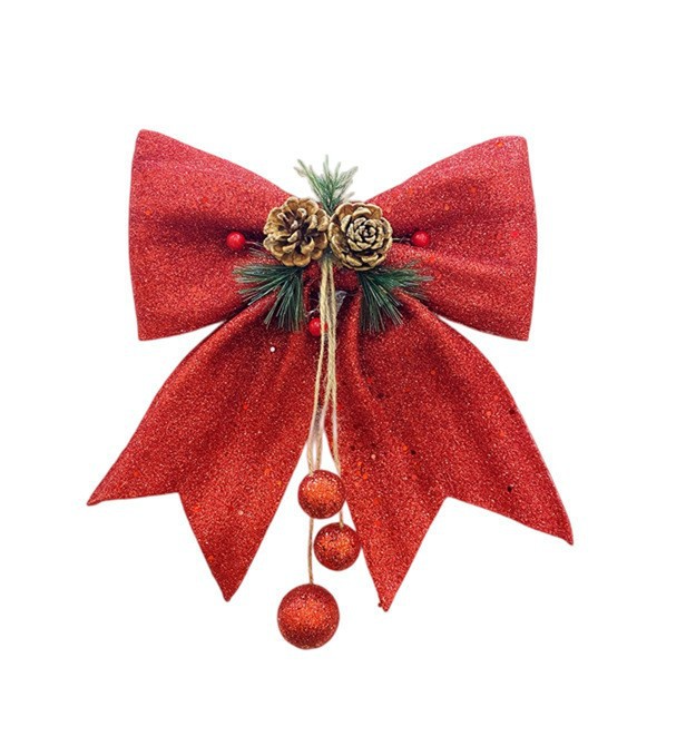 New bow Christmas gold pink bow Christmas tree pendant decoration supplies available in multiple colors