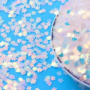 500g/bag Nail Art Decoration PVC Craft Slime Supplies Holographic Iridescent Rabbit Head Sequin Glitter Flakes