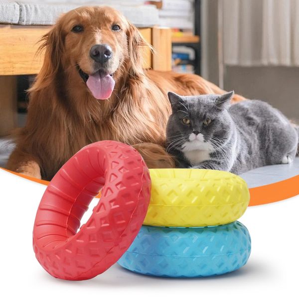 Factory Wholesale IQ Training EVA Ring Swim Clean Teeth Interactive Dog Toy crinkle pet toys high durability