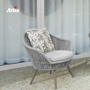Artie Outdoor Lounge Furniture Balcony Chair Modern Rope Balcony Furniture Metal Garden Chairs For Outdoor