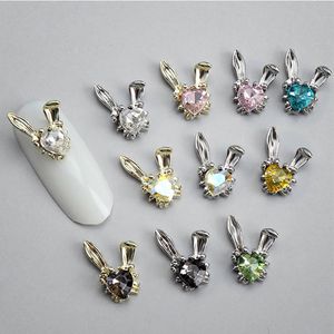 Crystal Rabbit Nails Art Charms 3D Alloy Nails Rhinestones Decorations Metal DIY Manicure Diamond Accessories