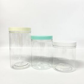 Food Grade PET Cans Peanut Butter Plastic Cans Nut Grain Food Cans With Spiral Top Caps