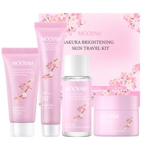 Sakura Brightening Travel Kit Natural Skin Care Set Suitable for all Skin Anti Aging Hydrating Moisturizing MOOYAM Skin Care Set