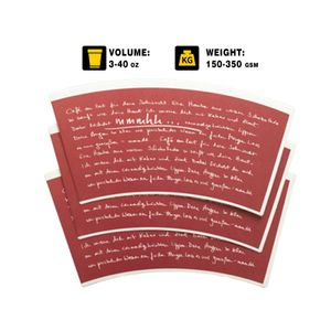 Waterproof greaseproof paper cup raw material multicolor printing paper cup fan PE/PLA coated raw material for paper cups