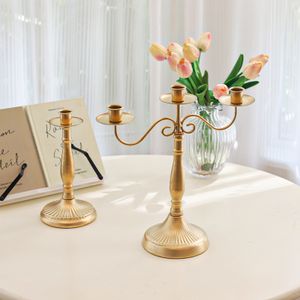 Bronze Candelabra Metal 5-arms/3 arms Candle Holders Wedding Decoration Candlesticks Event Candle Stand Table Centerpiece