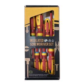 SBTools 7PCS VDE Electrical Insulated Screwdriver Set (Slim Type) With Voltage Tester
