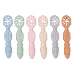 BPA Free Infant Feeding Pre Toddler Training Silicone Baby Spoon