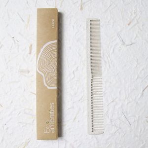 Hotel amenity kit disposable eco friendly wheat straw hair combs set craft paper packed