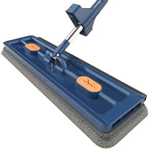 Home Floor Cleaning Mop Supplier Adjustable Floor Squeeze Flat Mop With 2 pcs Microfiber Mop Pads