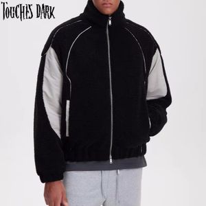 Manufacturing Clashing Colours Sherpa Jacket Thickened Cotton Warm Winter Jacket For Men