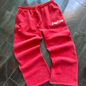 Custom Logo Heavy Weight Embroidery Baggy Sweat Pants Fleece Straight Leg Trousers Jogger Vintage Acid Wash Loose Sweatpants Men