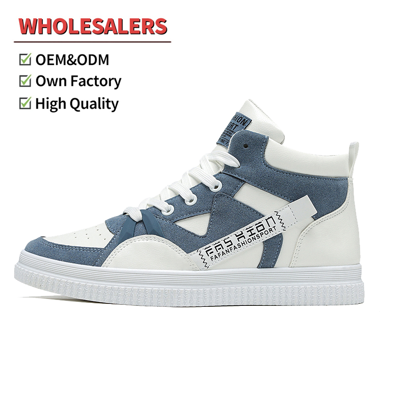 China Manufacturer Hot Men's High Top Casual Shoes Outdoor Flat Fashion Sneakers High Quality Skateboarding Shoes