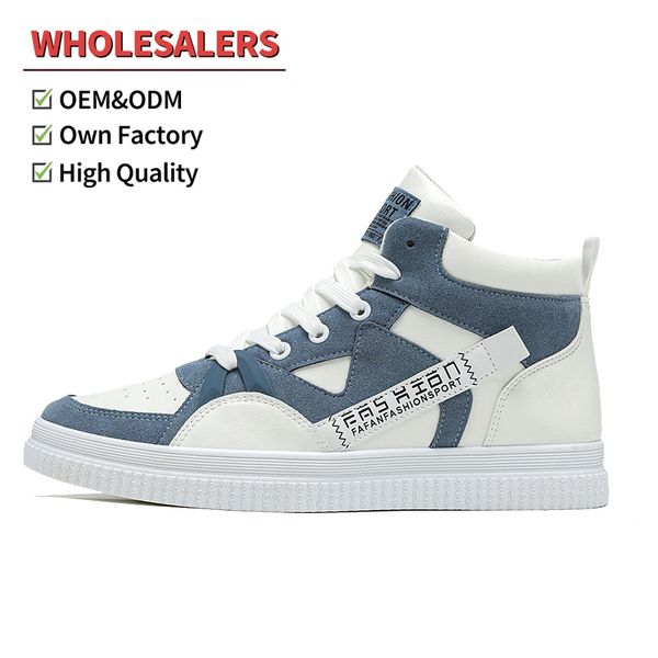 China Manufacturer Hot Men's High Top Casual Shoes Outdoor Flat Fashion Sneakers High Quality Skateboarding Shoes