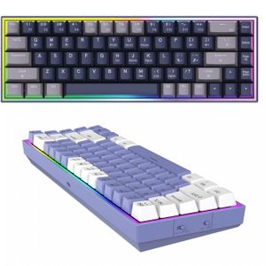 Red Switch Hot-swap 68 Keys Gaming Mechanical Keyboard Rainbow Backlit Ergonomic Keyboard Computer 65% Mechanical Keyboard