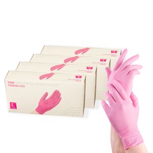 Wholesale disposable powder free pure nitrile pink VINYL gloves and cleaning gloves
