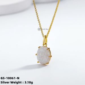 Factory Price Beautiful Design Women Elegant Gemstone Necklace Gold Vermeil Link Chain 925 Silver Jewelry Pendant Necklace