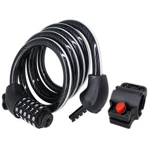 Passwords Bike Lock  Combination Motorcycle  Electric Bicycle Cable Lock Steel Coded Bicycle Chain Lock with Reflective Strip
