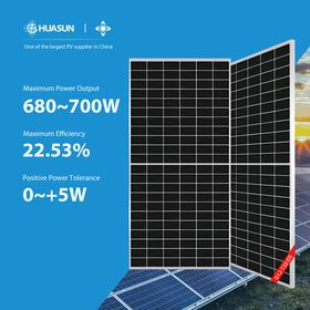 HUASUN High Quality Europe Warehouse Solarmodule 680w 685w 690w 695 W 700 Watts Mono Bifacial Hjt Solar Panels For HomePopular