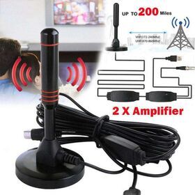 4K 25DBI High Gain HD TV DTV Box Digital TV Antenna 200 Mile Signal Receiving Indoor Aerial HD Flat Design DVB-T2 TV Antenna