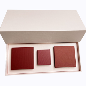 Personalize Custom Rigid Box For Cosmetic Skin Cream 3 slots Set Luxury Perfume Gift Packaging Box With Lid Cosmetic Carton Box