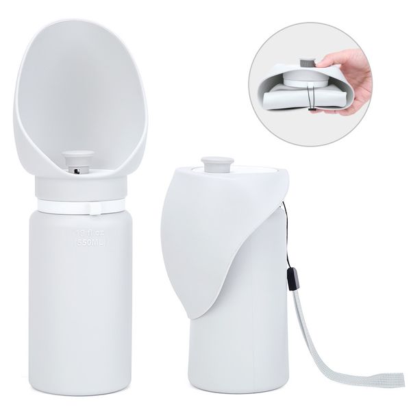 Easy carrying dog feeding drinking water bottle 350ml foldable silicone pets feeder food grade 550ml custom wholesale