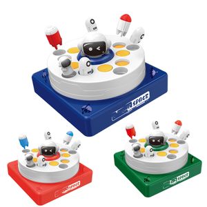 CPS 2 IN 1 Space Pops Up Board Games Toy for Kids Pretend Play Toy Magnetics Fishing Game Turntable Rotating With Music