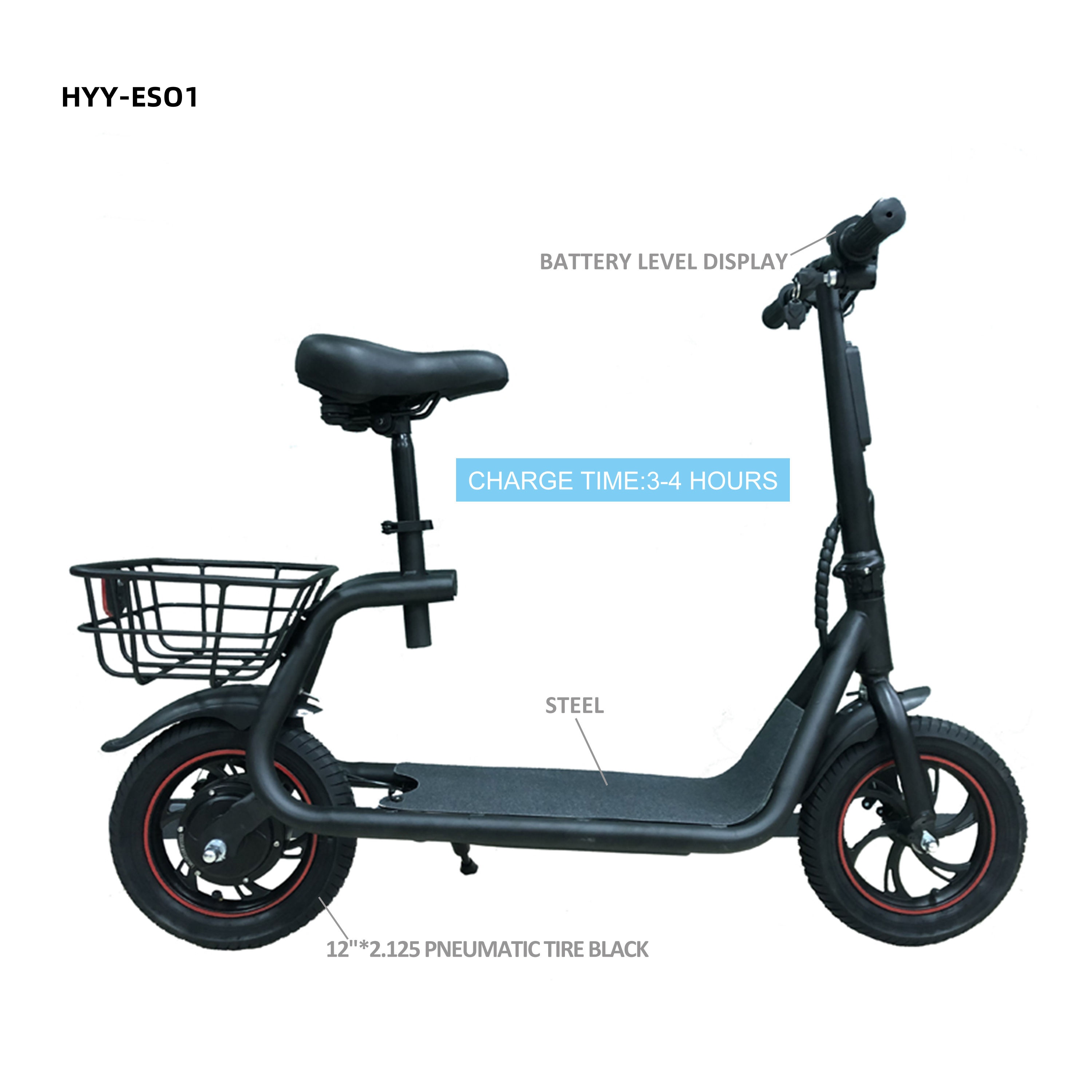 Dongguan Hongyanyan Manufacture&Trading Co., Ltd. Adult City Electric Scooter 21 Miles Range 21Mph Fat Tire Electric Scooter Dual Suspension Basket Electric Scooter