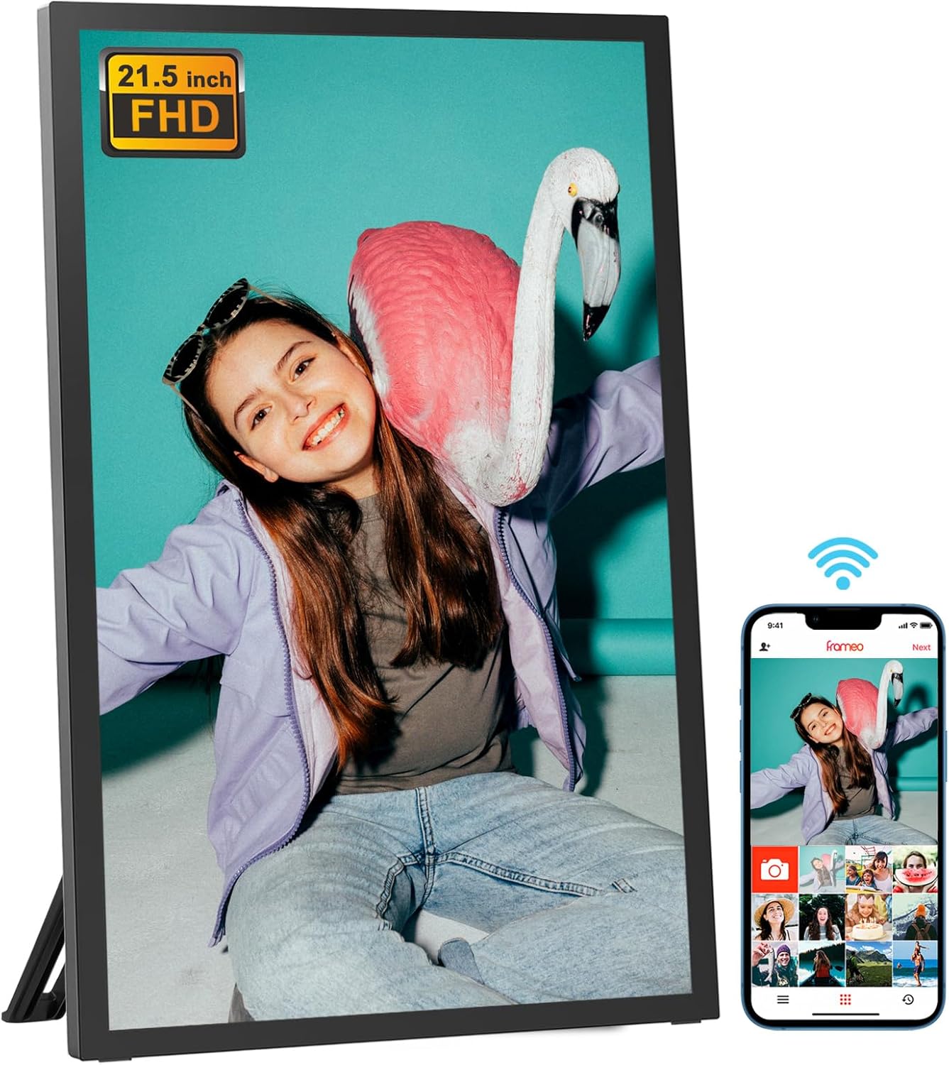 Large stock 21.5 Inch 64GB Storage 2.4G/5G wifi Stand Out with a Distinctive Digital Photo Frame WiFi Digital Picture Frame