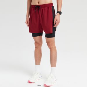 Men's Double Layer  Fitness Running Breathable Solid Color Pants