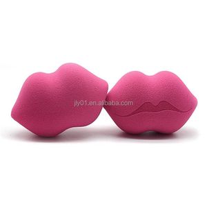 Factory Direct Hot Selling Custom Logo  beauty accessories makeup foundation blender in new trend design lip shape makeup sponge