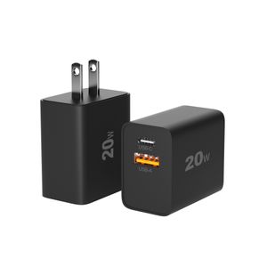 New Design Appearance EU US UK AU Argentina Indian Plugs High Quality Mobile Charger 20W 2-Ports QC3.0+Type-C USB Wall Charger