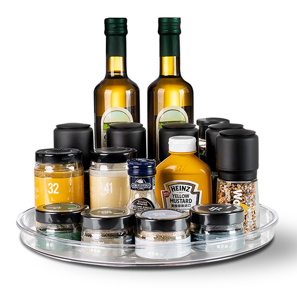 Suzhou Fangzhu Trade Co., Ltd. Space-Saving Design storage Home Kitchen Organizer Accessories 2 Tier Lazy Susan Spice Carousel With Easy Assembly