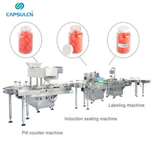 Multi-Channel Capsule Count Bottling Line  Automatic Electronic Capsule Tablet Counting Sealing Labeling Machine Line