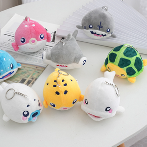 New Sea Animal Plush Keychain for Kids or Girls Boys Soft Stuffed Shark/Whale/Seal Toy Bag Pendant