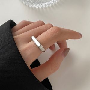 Baroli Custom Women Minimalist Textured 18k gold plated Bar Rings Rose Thick Gold Statement Open ring